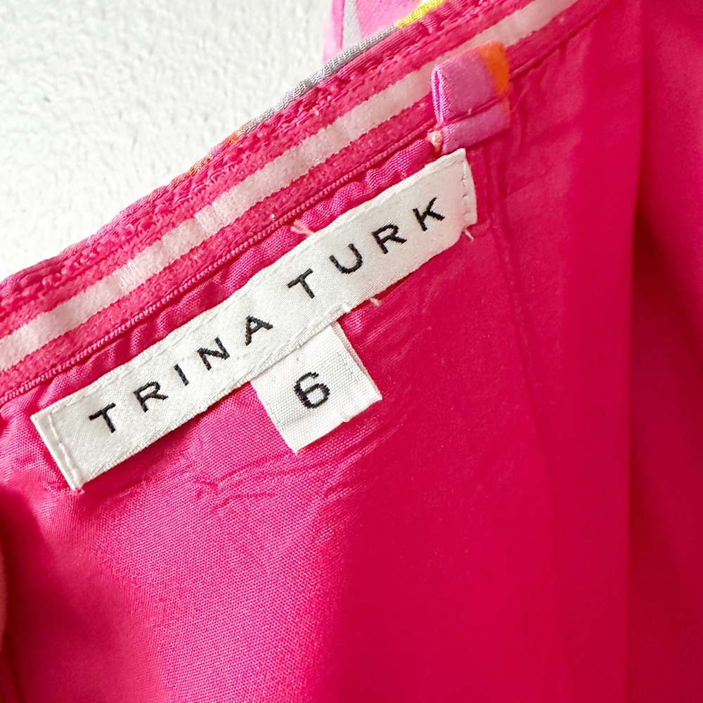 Trina Turk Marcel Pink Floral Strapless Romper Sweetheart Neckline Womens Size 6 - Picture 8 of 14